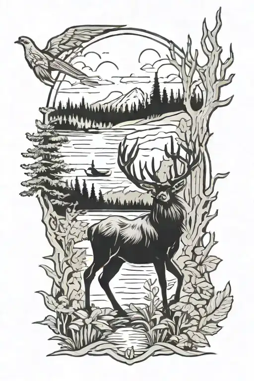 Outdoor Hunting Scene