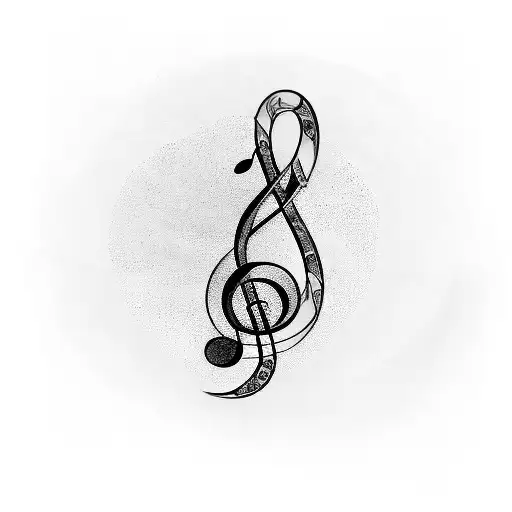 A Beautiful Music Note Surrounded By Delicate Flowers
