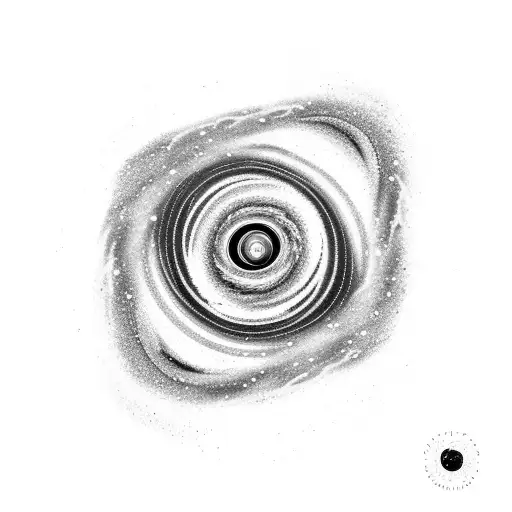 A Swirling Galaxy With A Blackhole At Its Center