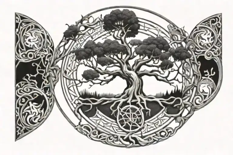Yggdrasil And Rune Circle