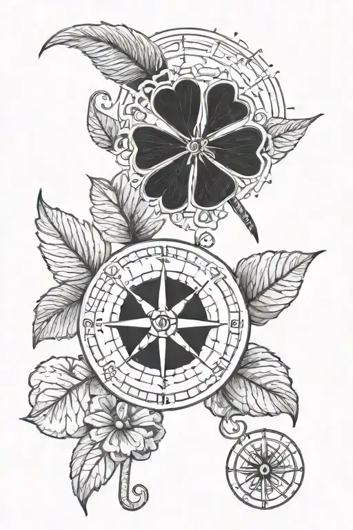 Compass Leaf Clover Finger Print Made