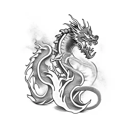 Flaming Dragon Breathing Fire