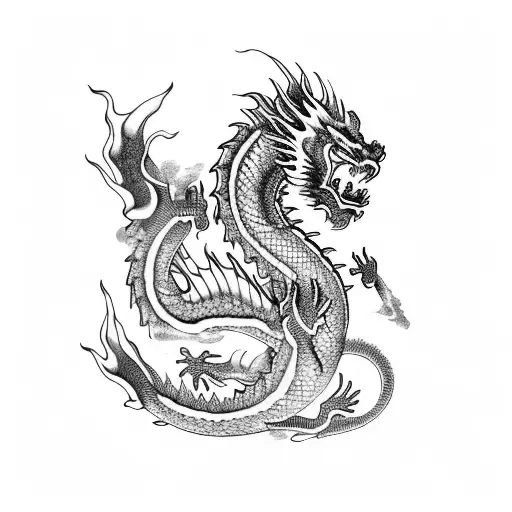 Flaming Dragon Breathing Fire