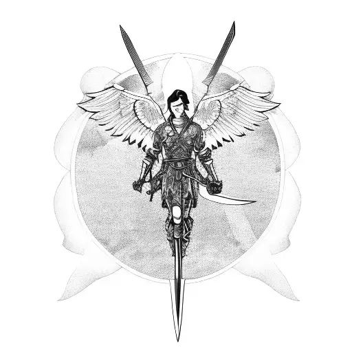 Angel Throwing Sword