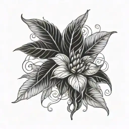 Coffee Plant Intertwined With Paintbrushes