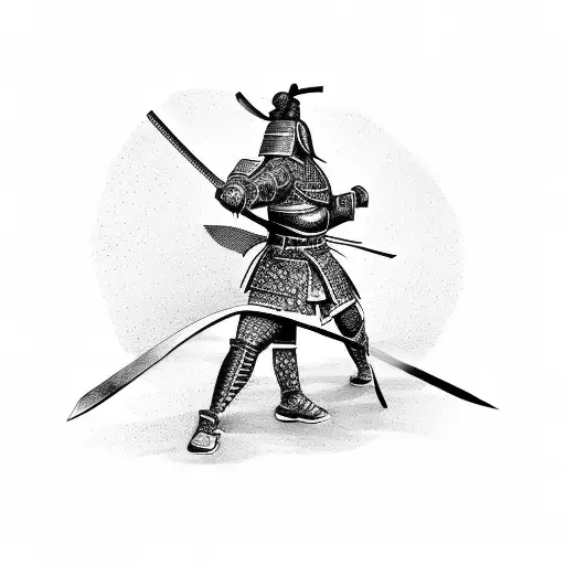 A Fierce Samurai Warrior Battling A Dragon In A Virtual Reality Gaming World