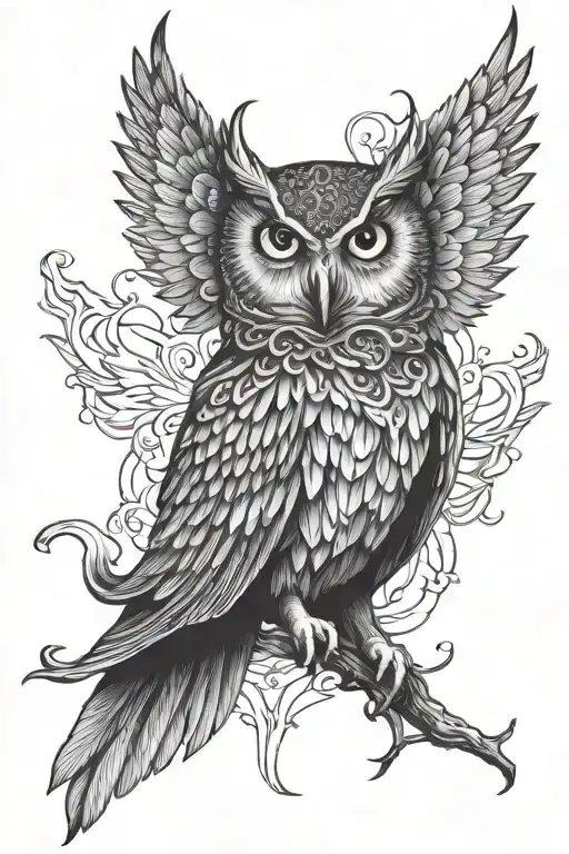 Owl Open Wings Demon