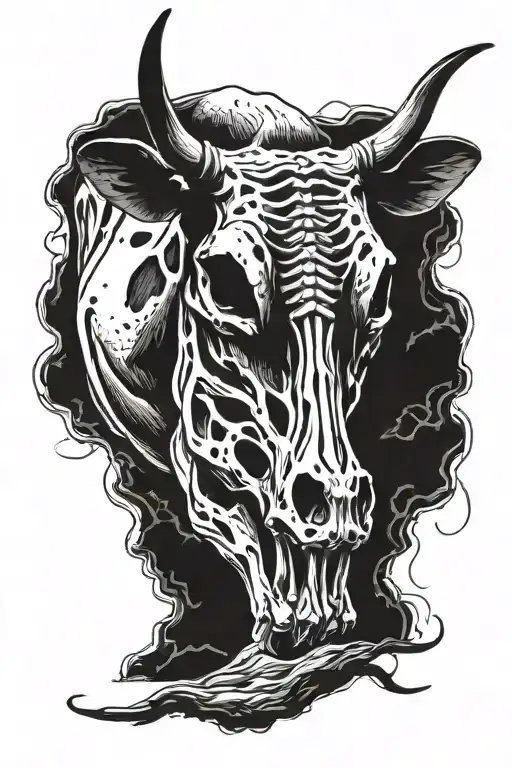 Cow Skeleton In Ground