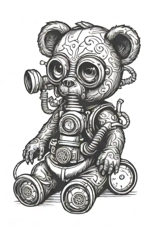Teddy Bear And Gas Mask