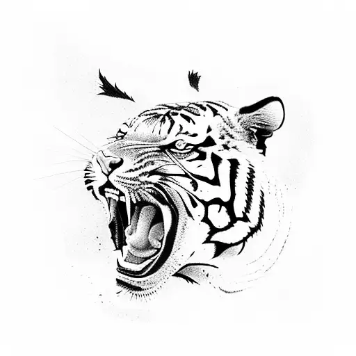 Angry Tiger With Closed Mouth