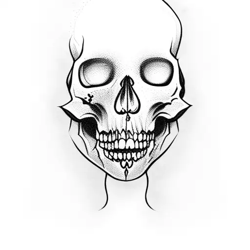 Gipsy Girl With A Face Half Human Half Skull