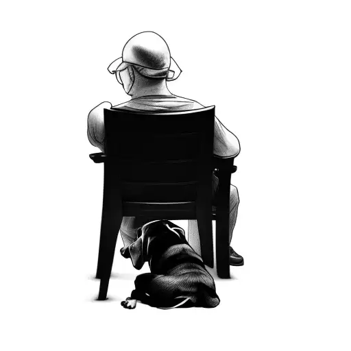 A Man Sitting In A Chair With A Dog