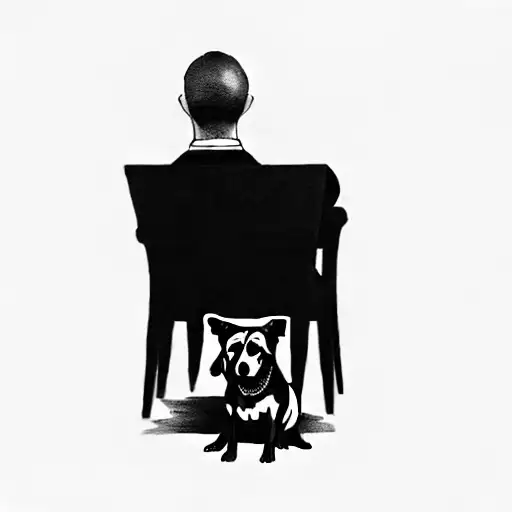 A Man Sitting In A Chair With A Dog