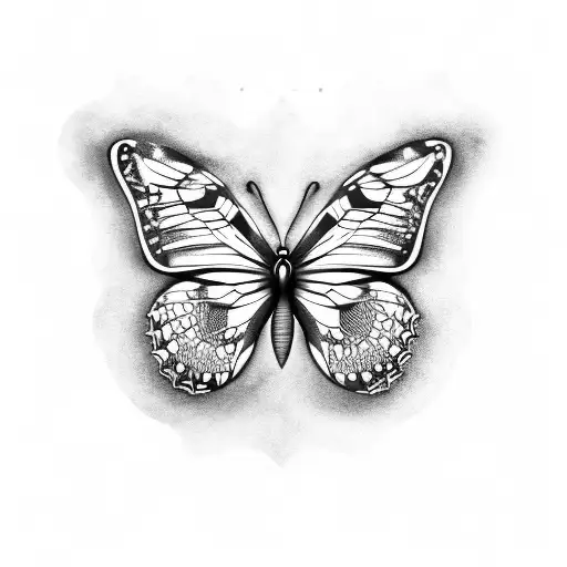 A Butterfly On A Black Background