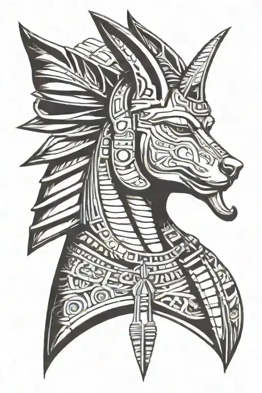 Anubis Egyptian Tattoo Design