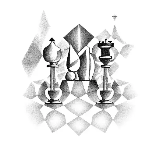 Chess Pieces Arranged In A Mathematical Pattern