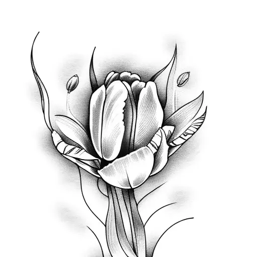 A Guitar Made Of Blooming Tulips