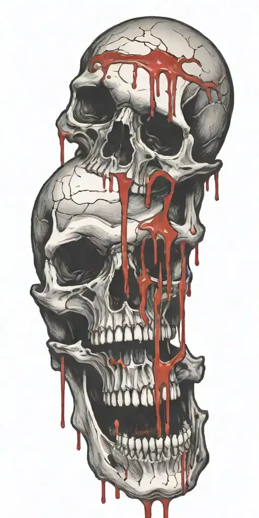 Blood Dripping Down Skull