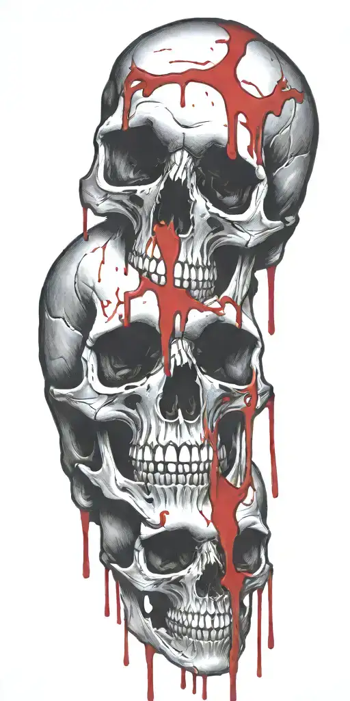Blood Dripping Down Skull
