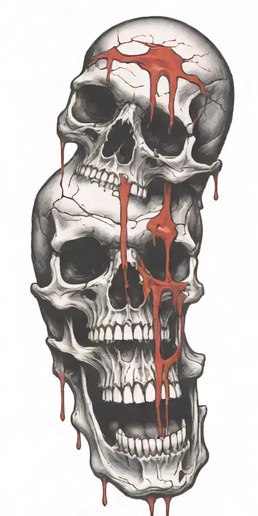 Skulls Facing Away From Each Other