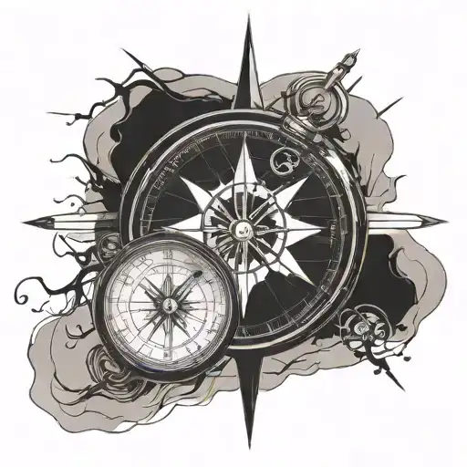 Compass In The Style Of The Painting The Persistence Of Memory By Salvador Dali