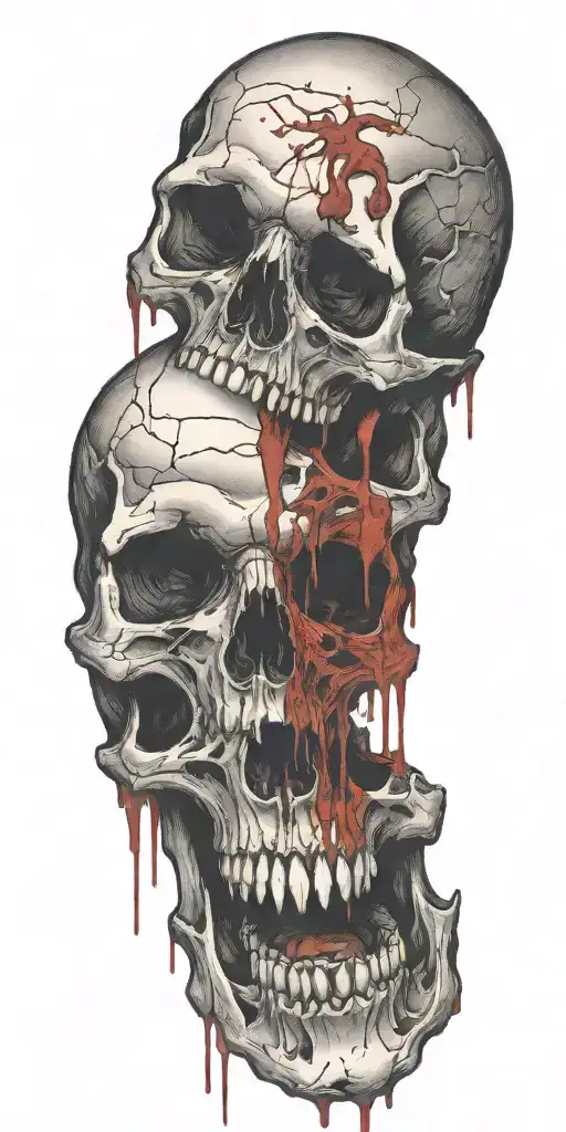 Skulls Facing Away From Each Other