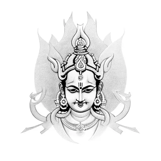 Symbolic Representation Of A Hindu God