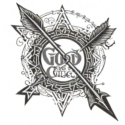 Arrow That Says God Chose Me In Hebrew Letters