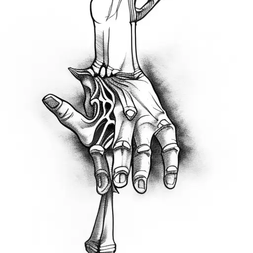 A Skeletal Hand Reaching Out To Touch A Distant Star