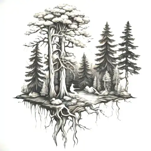 Forest Nature Tattoo Design