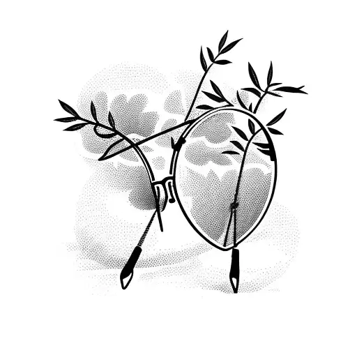 Eye Glasses Surrounded By An Olive Branch With The Date July 20Th And A Broken Heart