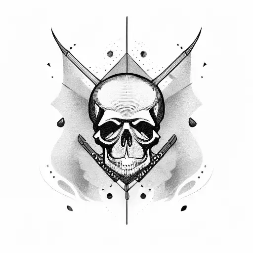 Musician Skull With Stingray