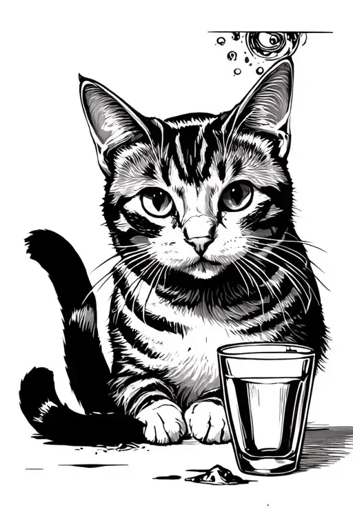 Cat Knocking Glass Off Table Corner