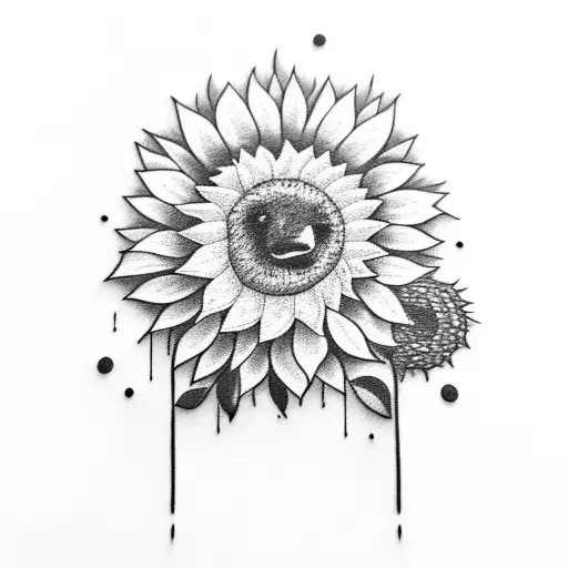 A Bear Made Of Sunflowers