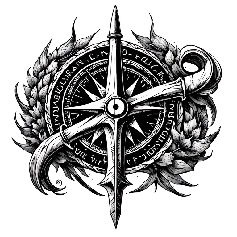 Trident With A Compass Spine