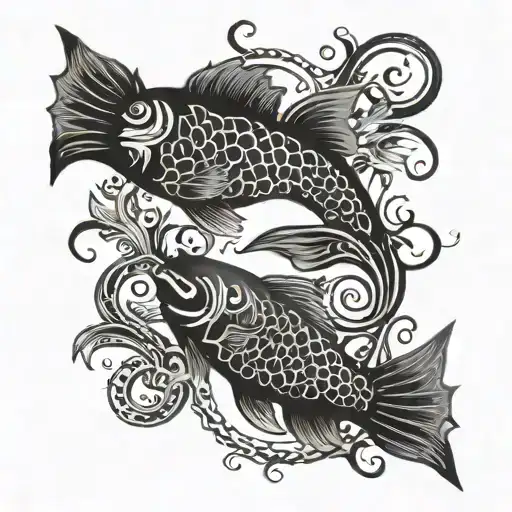 Gothic Pisces Fish Yin Yang