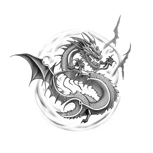 A Fierce Dragon Battling Against A Powerful Sorcerer From Jujutsu Kaisen