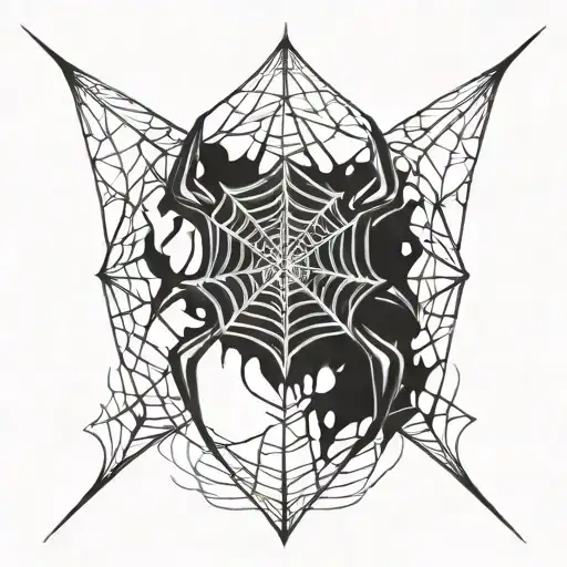 Modern Metal Tribal Spider Web