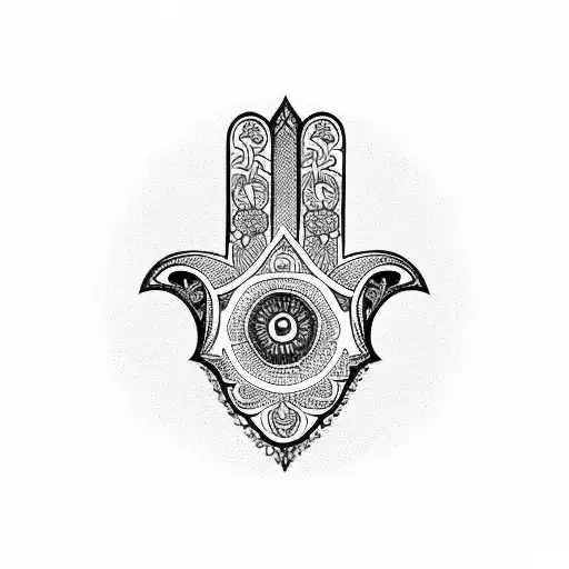 Hamsa Symbol With Flowers