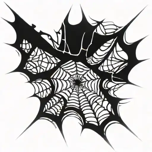 Modern Metal Tribal Spider Web Without Spiders
