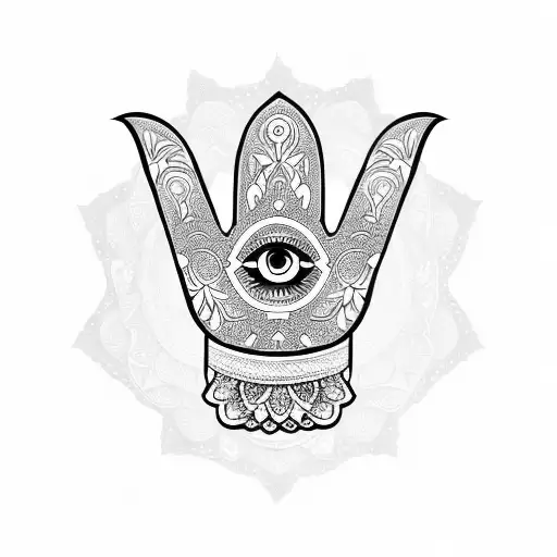 Hamsa Symbol With Flowers