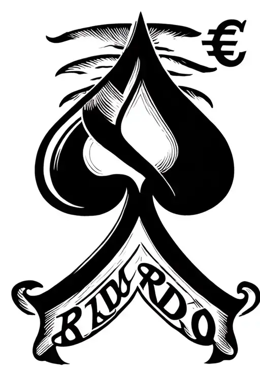Spades Symbol With The Word Rido Shades And Euro Symbol