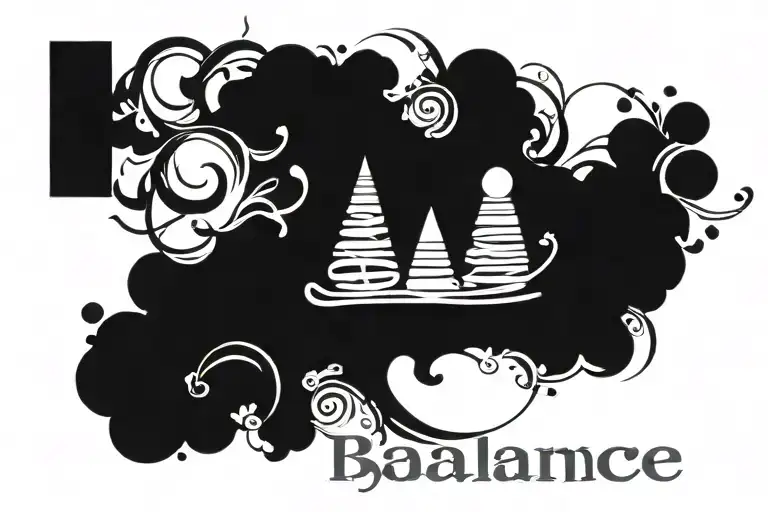 Balance Word Art Tatoo Design