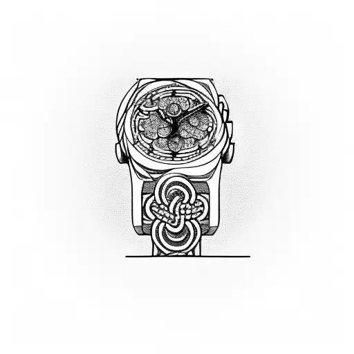 Intricate Watch Gears Intertwined With A Silhouette Of A Dog