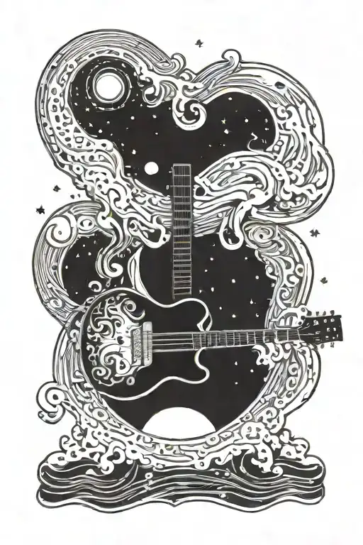 A Cosmic Guitar Solo With A Black Hole Background