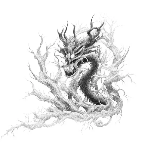 A Hauntingly Beautiful Lyshen Creature Emerging From A Dark Forest