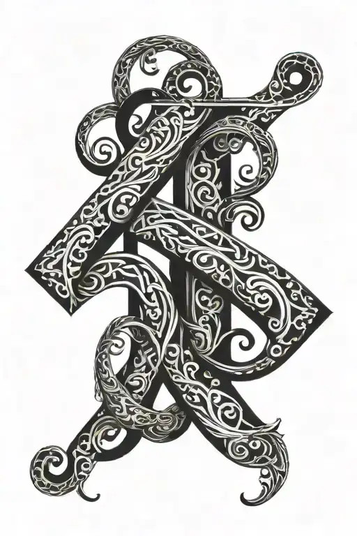 Letter N And K With Combination Of Infinity Symbol