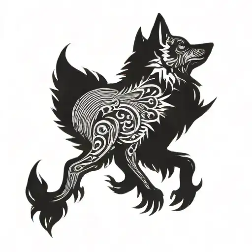 Wolf And Tocororo Bird