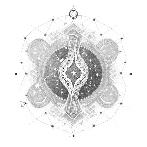 An Acoustic Guitar Surrounded By A Constellation Of Stars