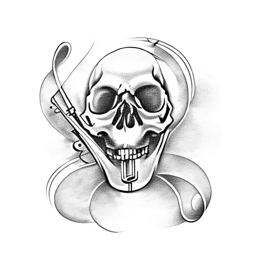 Music Notes Forming A Ghostly Skull